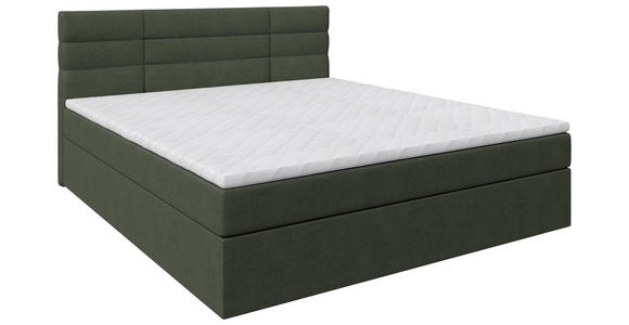 BOXBETT 160/200 cm  in Dunkelgrün  - Dunkelgrün/Schwarz, KONVENTIONELL, Holz/Kunststoff (160/200cm) - Carryhome