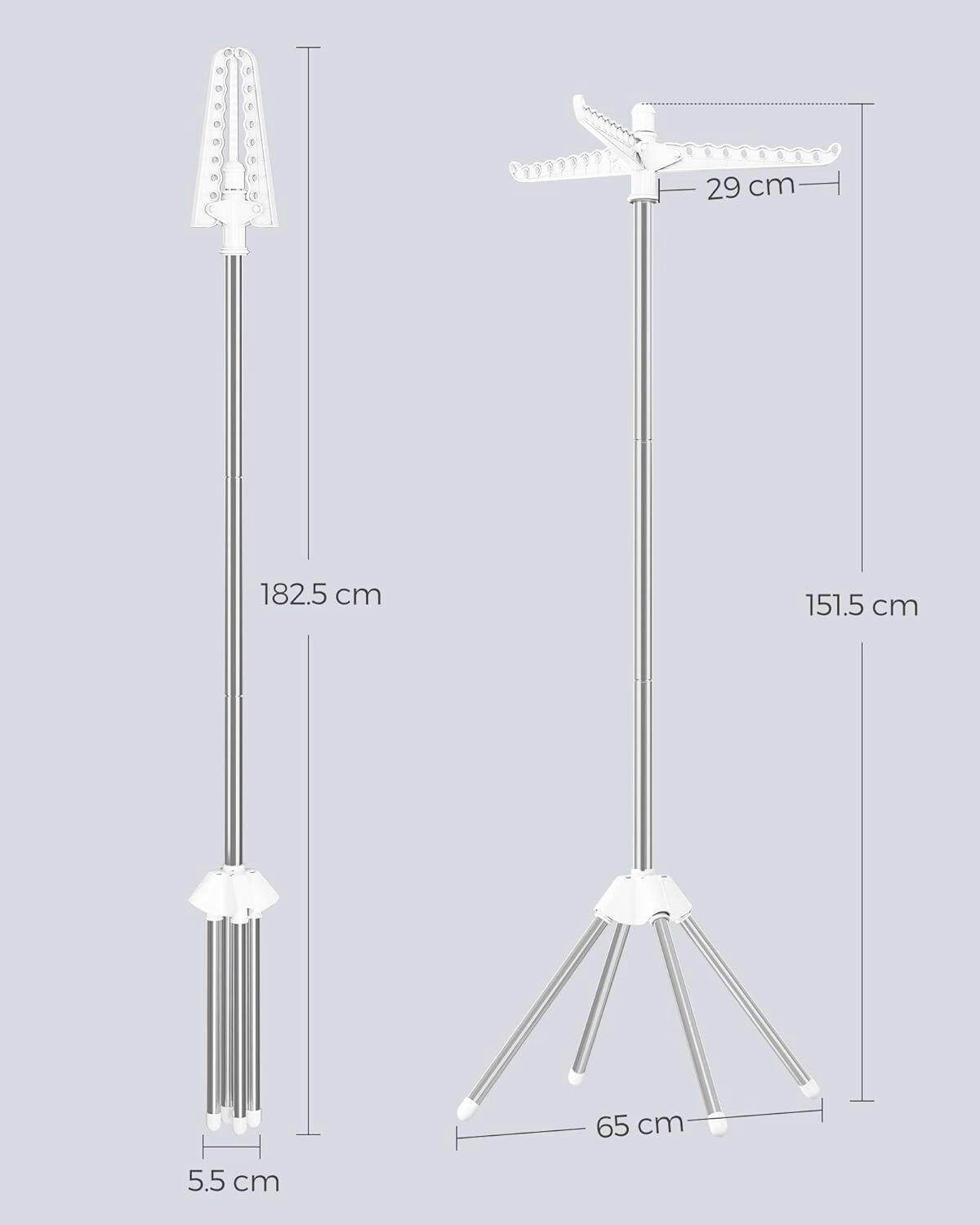 KLEIDERSTÄNDER in Silberfarben, Weiß 65/151,5/65 cm   - Silberfarben/Weiß, Basics, Kunststoff/Metall (65/151,5/65cm)