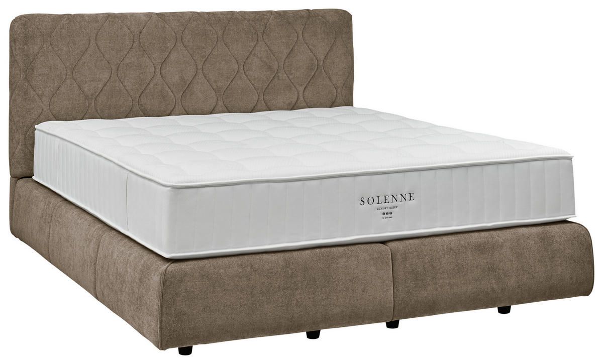 BOXSPRINGBETT 180/200 cm  in Braun  - Schwarz/Braun, Design, Kunststoff/Textil (180/200cm) - Johann Jakob