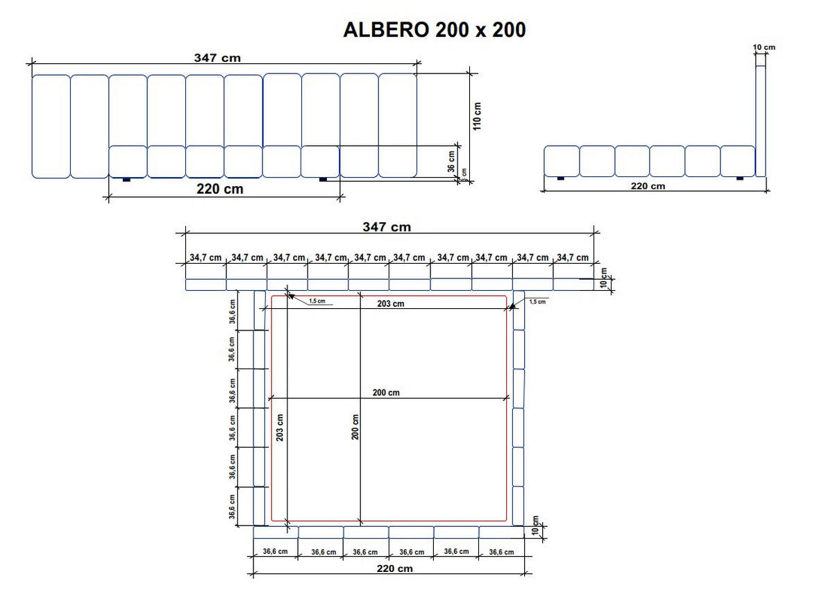 POLSTERBETT 200/200 cm  Beige  - Beige/Schwarz, Design, Holz/Kunststoff (200/200cm) - Carryhome