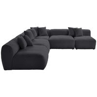 ECKSOFA in Flachgewebe, Teddystoff Dunkelgrau  315/300 cm  - Dunkelgrau, Trend, Textil (315/300cm) - Livetastic