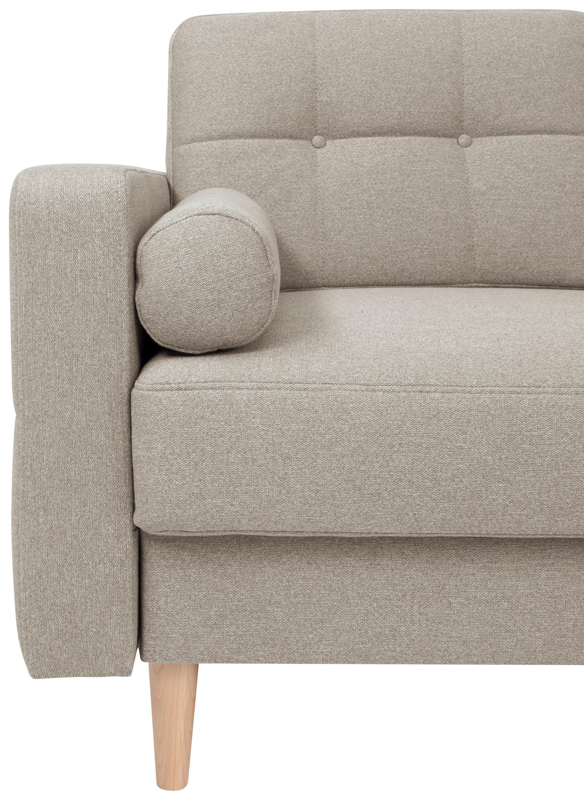 ECKSOFA Beige Chenille  - Beige/Eiche Wotan, KONVENTIONELL, Holz/Textil (242/242cm) - MID.YOU