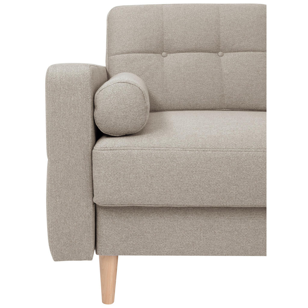 Thumbnail - Mid.you Ecksofa, Beige, Textil, Eiche, 3-Sitzer, Füllung: Polyetherschaumkern, seitenverkehrt montierbar, L-Form, 242x24...