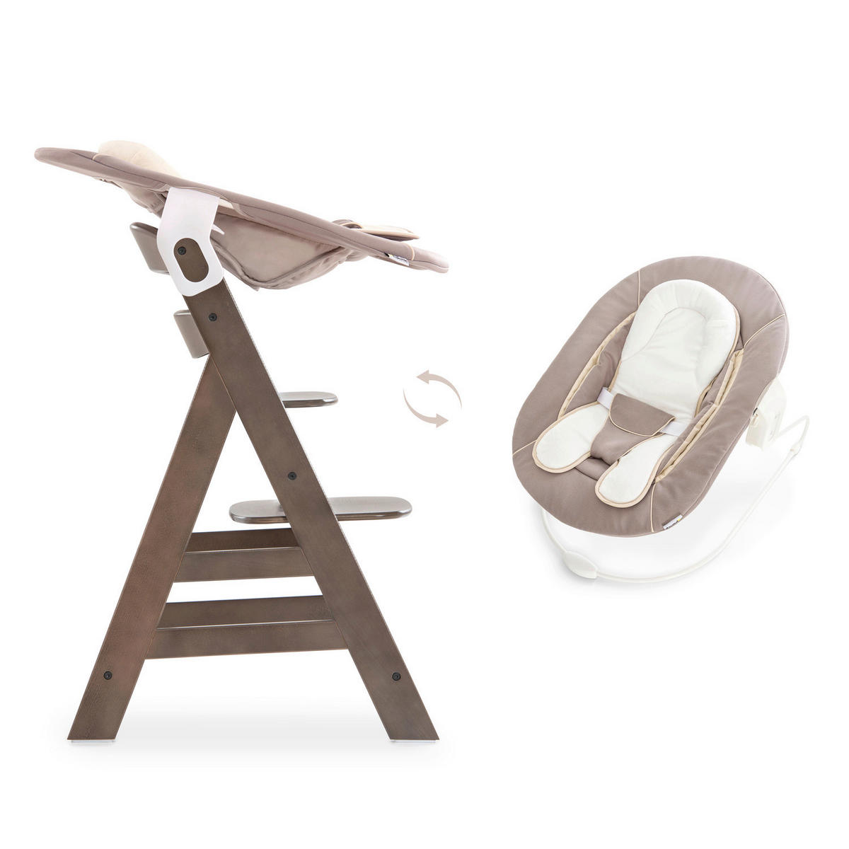 HOCHSTUHLLIEGE ALPHA BOUNCER  - Beige, Basics, Kunststoff (66/49/45cm) - Hauck