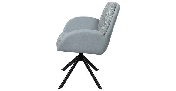 ARMLEHNSTUHL  in Eisen Webstoff  - Jadegrün/Schwarz, Design, Textil/Metall (59/90/64cm) - Linea Natura