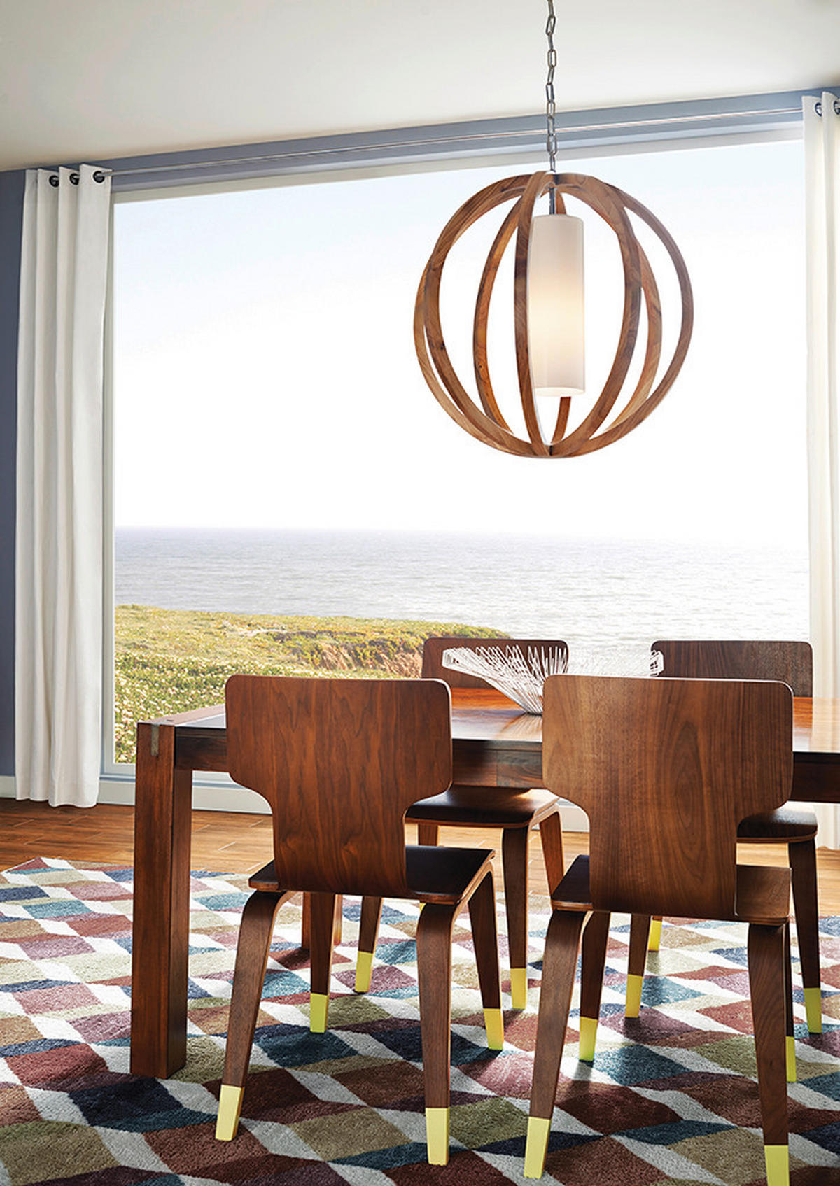 HÄNGELEUCHTE 66/87.6 cm  - Natur, Glas/Holz (66/87.6cm) - Elstead Lighting
