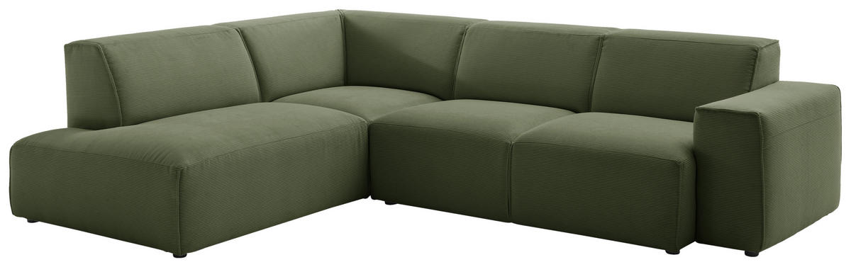 Freisteller von Pure Home Lifestyle ECKSOFA Olivgrün Cord.