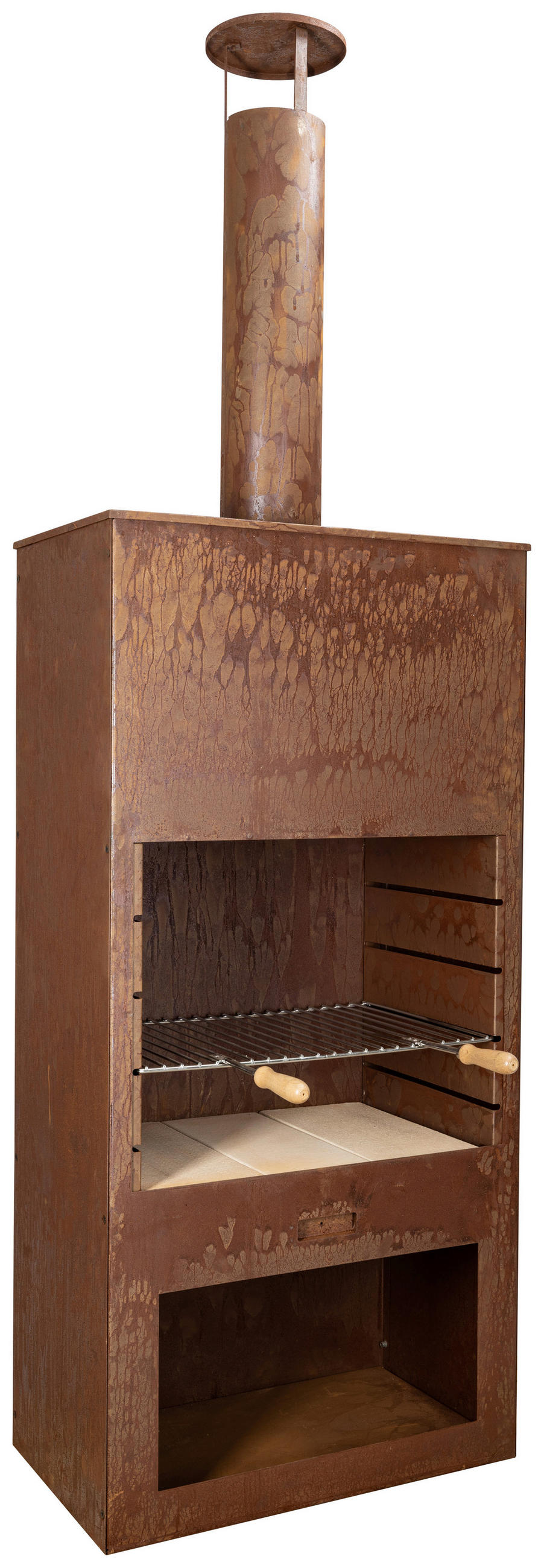 HOLZKOHLEGRILL - Rostfarben, Design, Metall (41/223/70cm) - Nouvel