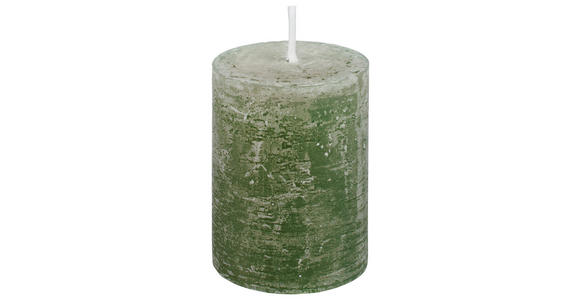 STUMPENKERZE 6,8/9 cm - Grün, Basics, Naturmaterialien (6,8/9cm) - Ambia Home
