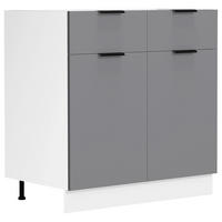 KÜCHENUNTERSCHRANK 80/82/46 cm  in Anthrazit, Weiss  - Weiss/Anthrazit, Trend, Holzwerkstoff/Kunststoff (80/82/46cm) - MID.YOU