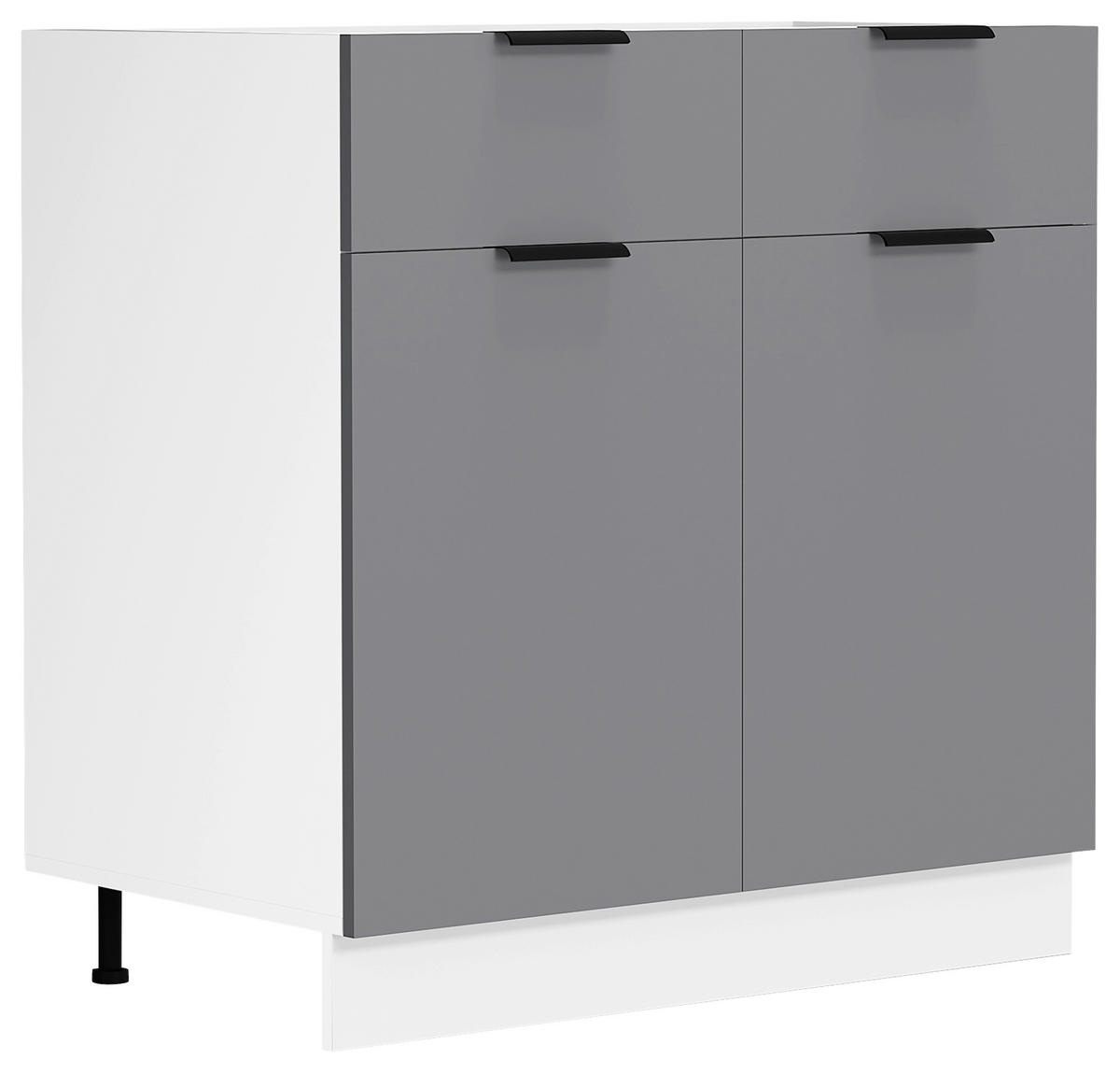 KÜCHENUNTERSCHRANK 80/82/46 cm  in Anthrazit, Weiss  - Weiss/Anthrazit, Trend, Holzwerkstoff/Kunststoff (80/82/46cm) - MID.YOU