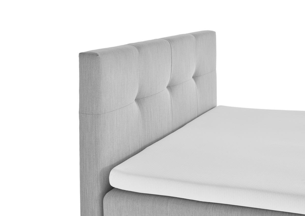 BOXBETT 120/200 cm,  in Hellgrau, Topper, H3 = fest  - Eichefarben/Hellgrau, MODERN, Textil (120/200cm) - Livetastic