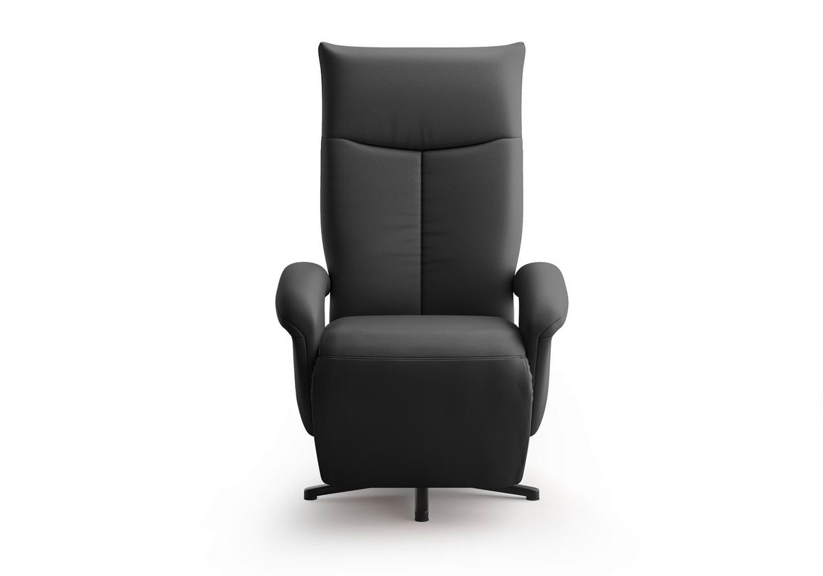 SESSEL in Echtleder Schwarz  - Schwarz, KONVENTIONELL, Leder/Metall (74/112/82cm) - Sit & More