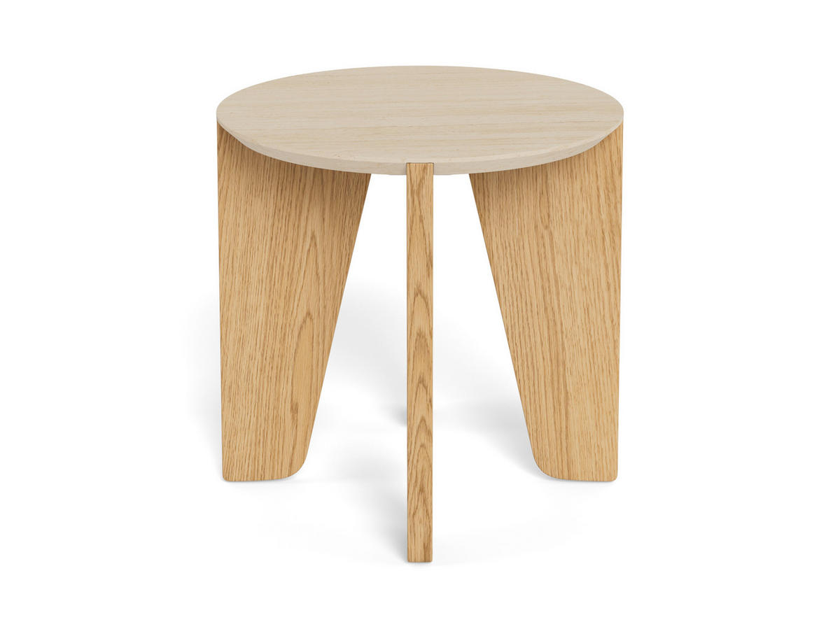 BEISTELLTISCH Beige, Wildeiche rund  - Wildeiche/Beige, Design, Holzwerkstoff (50/50/50cm) - MID.YOU