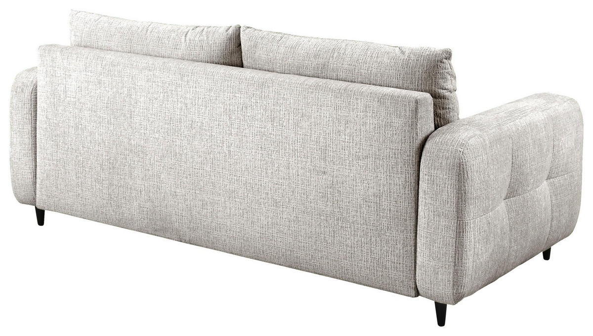 2,5-SITZER Flachgewebe Hellgrau  - Hellgrau/Schwarz, Design, Holz/Textil (209/88/101cm) - Lomoco