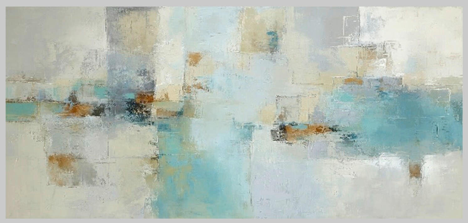 Euroart Leinwandbild Neutral Teal I Mehrfarbig 115x55x3 cm