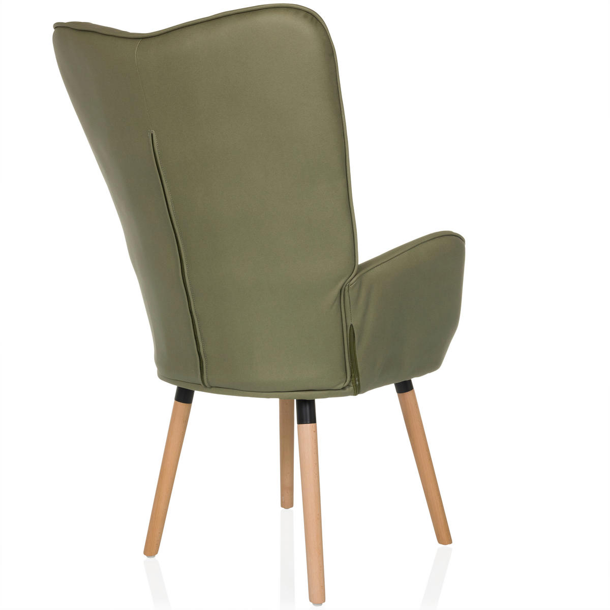 OHRENSESSEL in Velours Grün  - Buchefarben/Grün, MODERN, Holz/Textil (70/106/75cm) - MID.YOU