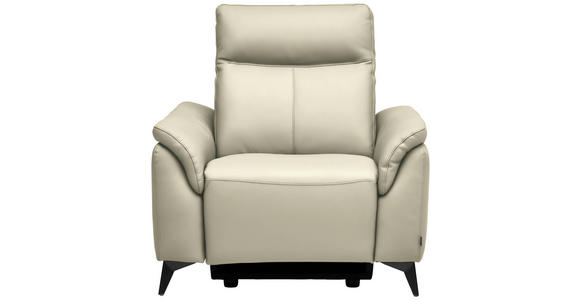 SESSEL in Echtleder Creme  - Creme/Schwarz, Design, Leder/Metall (107/105/98cm) - Belluti