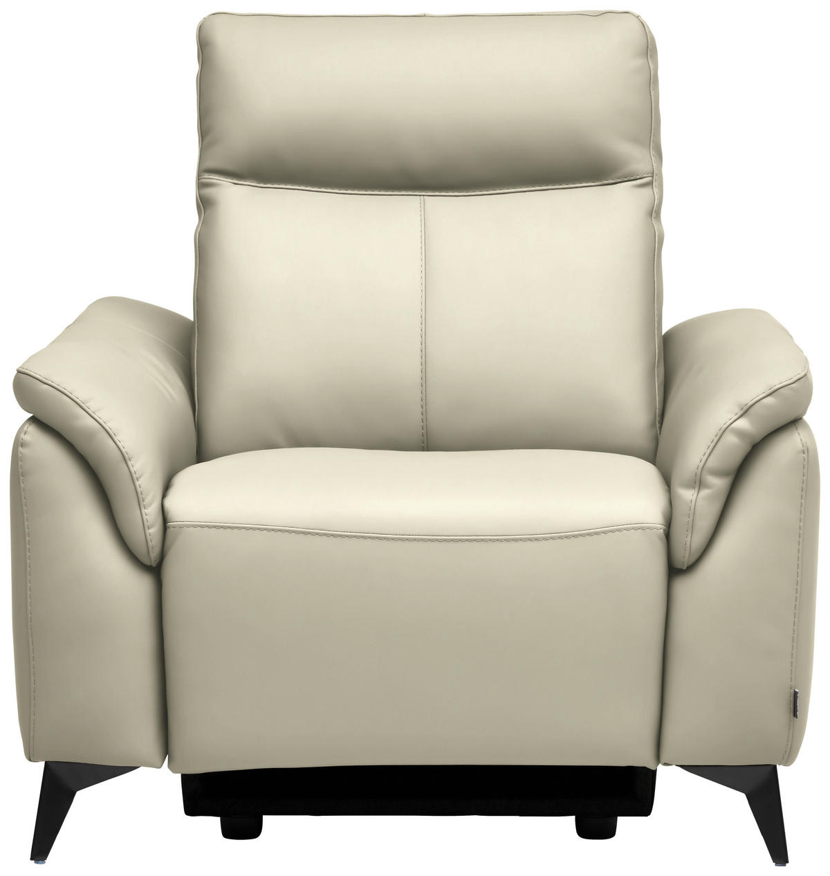 SESSEL in Echtleder Creme  - Creme/Schwarz, Design, Leder/Metall (107/105/98cm) - Belluti