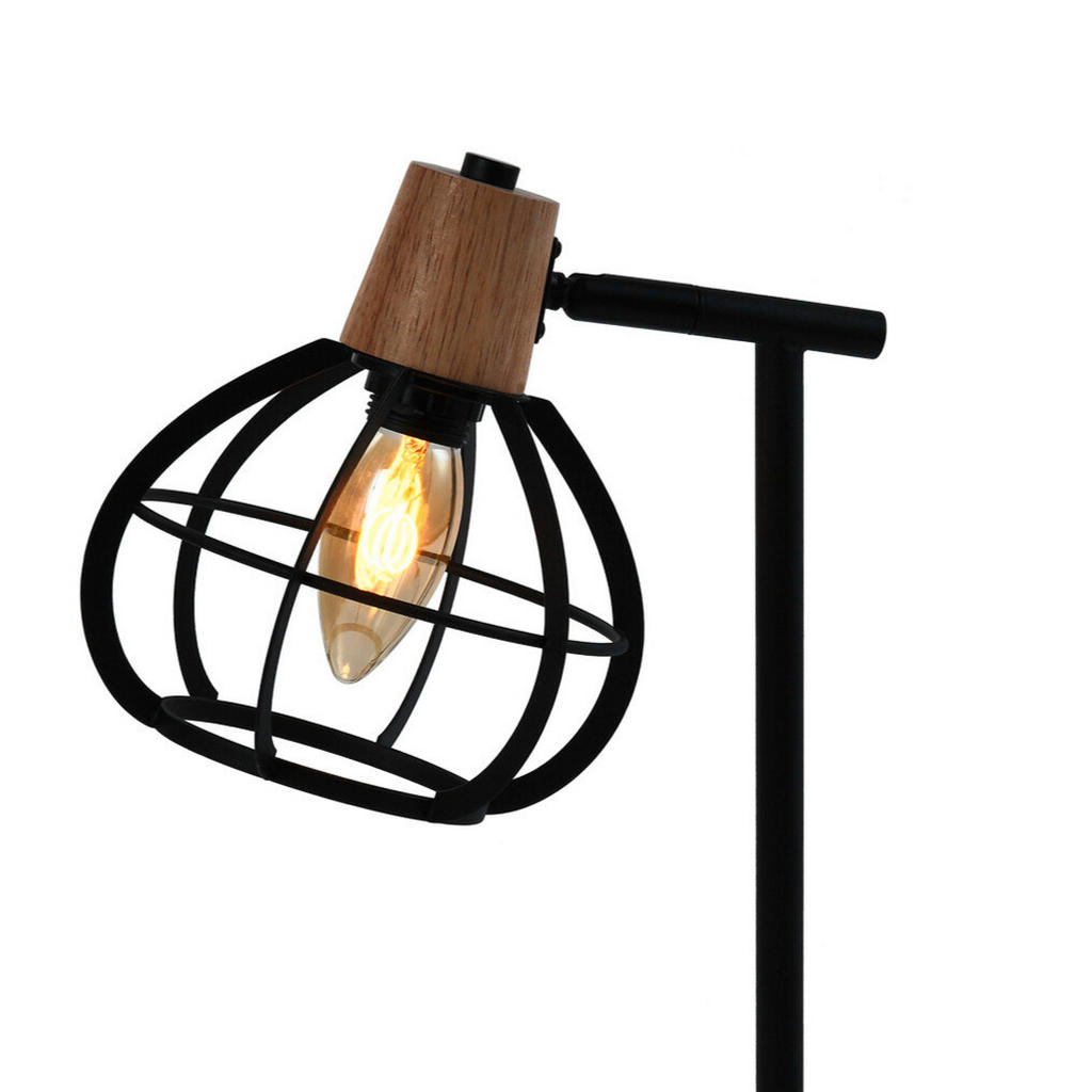 Thumbnail - Xxxl Tischleuchte, Schwarz, Akazie, Holz, Metall, 13x38x22 cm, Lampen & Leuchten, Innenbeleuchtung, Tischlampen, Tischla...