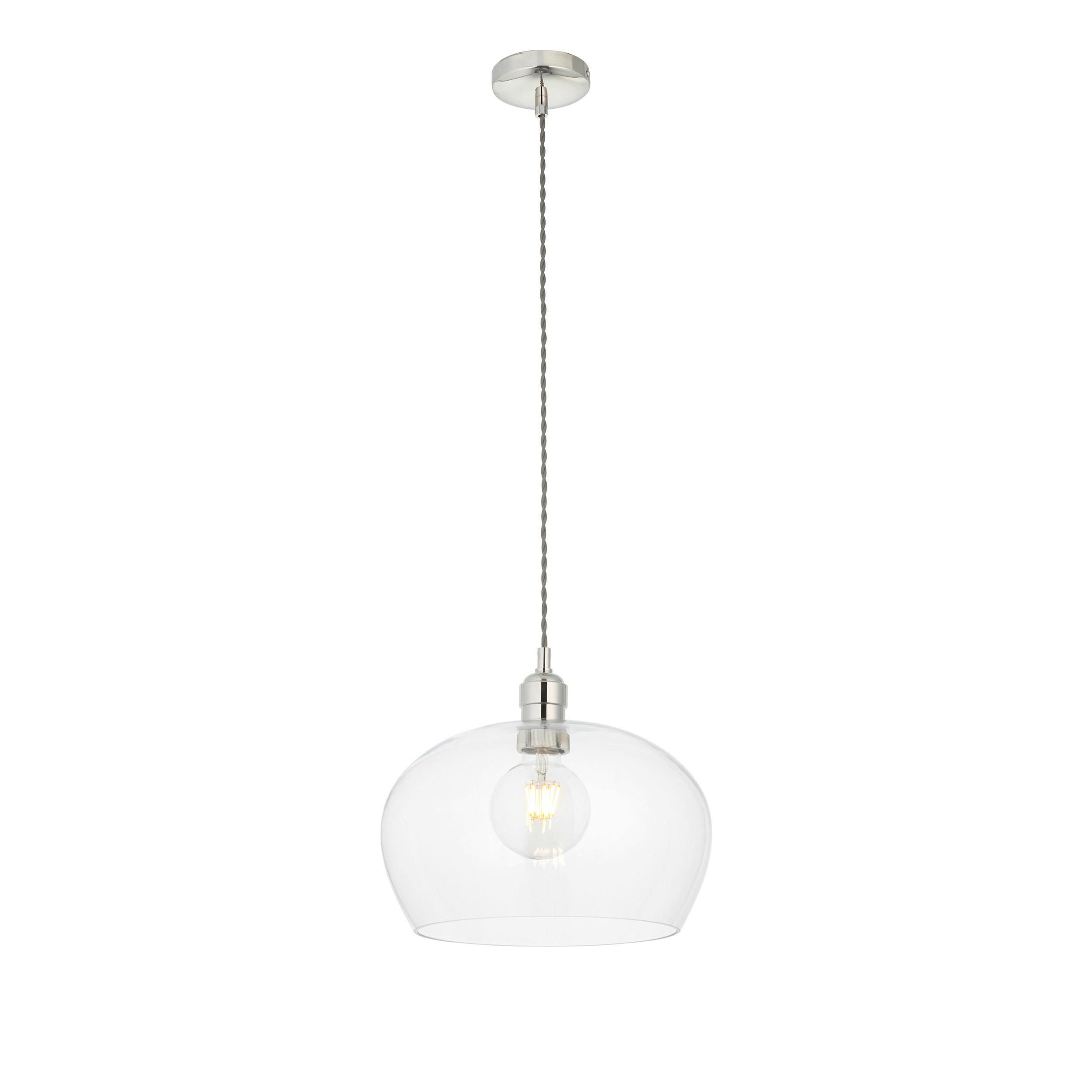 HÄNGELEUCHTE Endon Stourton 31/151 cm   - Klar/Nickelfarben, Basics, Glas (31/151cm) - ENDON