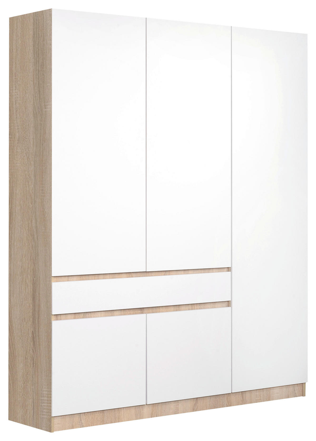 Dulap, 150/200/52 cm, alb, stejar Sonoma - stejar Sonoma/alb, Modern, material pe bază de lemn (150/200/52cm) - Carryhome