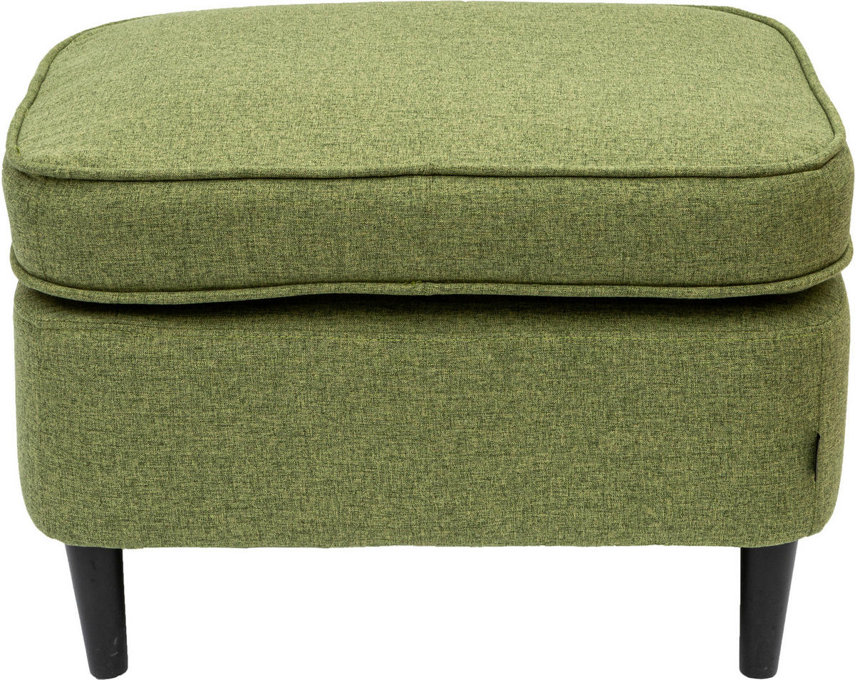 TABURET in lemn, textil verde  - verde/negru, Modern, lemn/textil - Carryhome