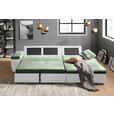 ECKSOFA  in Flachgewebe Weiß, Olivgrün  271/175 cm  - Weiß/Olivgrün, Design, Kunststoff/Textil (271/175cm) - Xora