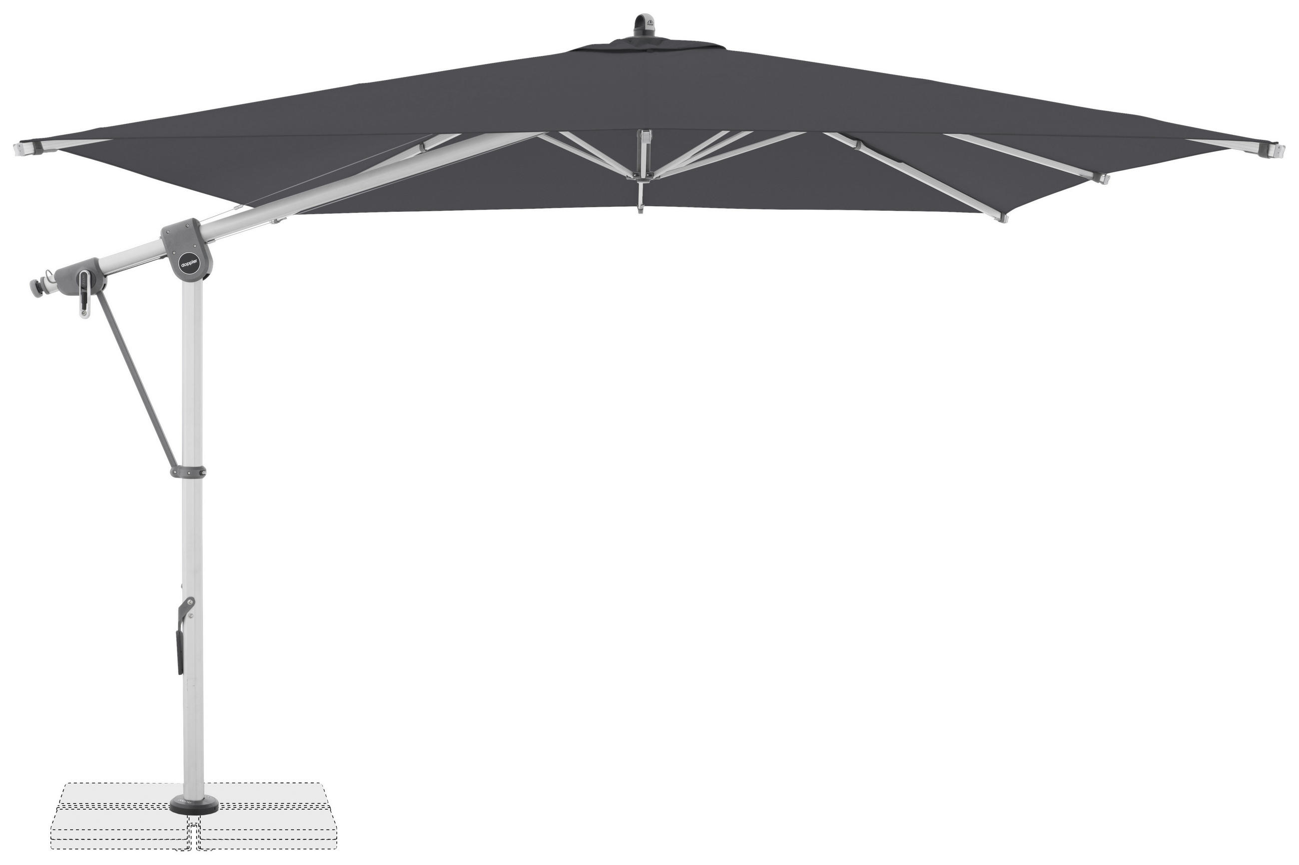 AMPELSCHIRM 300x300 cm  - Anthrazit/Hellgrau, Basics, Textil/Metall (300/300cm) - Doppler