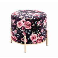 HOCKER Samt Multicolor, Goldfarben  - Goldfarben/Multicolor, Basics, Textil/Metall (40/40/40cm)