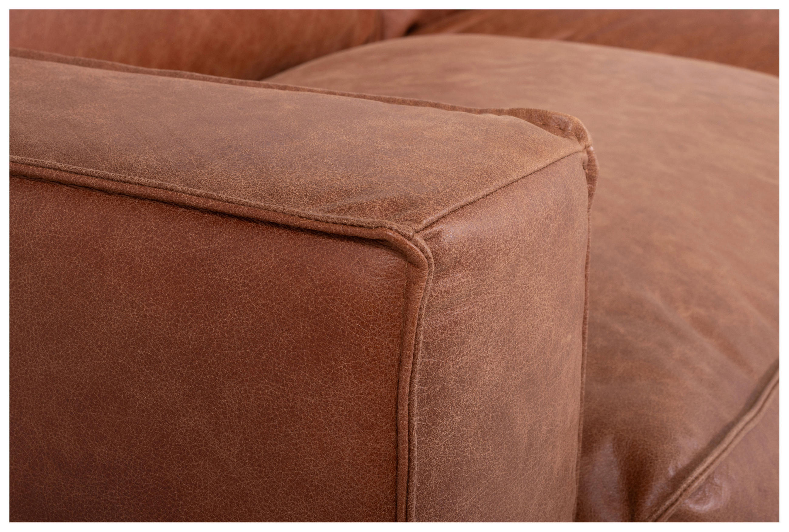 SCHLAFSOFA Cognac Echtleder  - Cognac/Dunkelbraun, Design, Leder/Holz (203/85/99cm) - MID.YOU