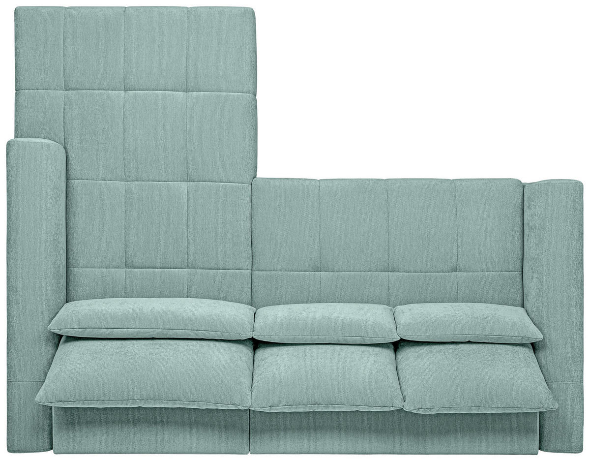 ECKSOFA Hellblau Chenille  - Schwarz/Hellblau, KONVENTIONELL, Kunststoff/Textil (279/222cm) - Hom`in
