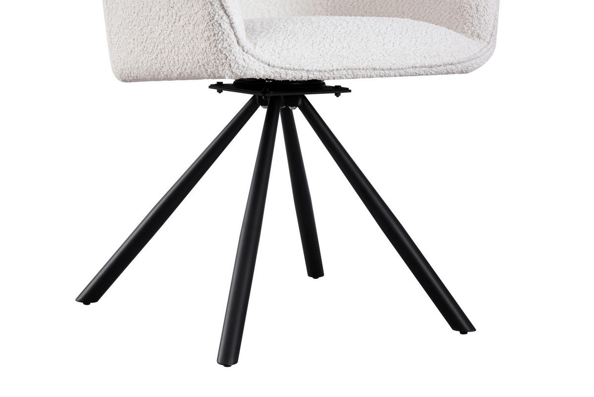 ARMLEHNSTUHL  in Eisen Bouclé  - Schwarz/Weiß, MODERN, Holz/Textil (59/88/64cm) - MID.YOU