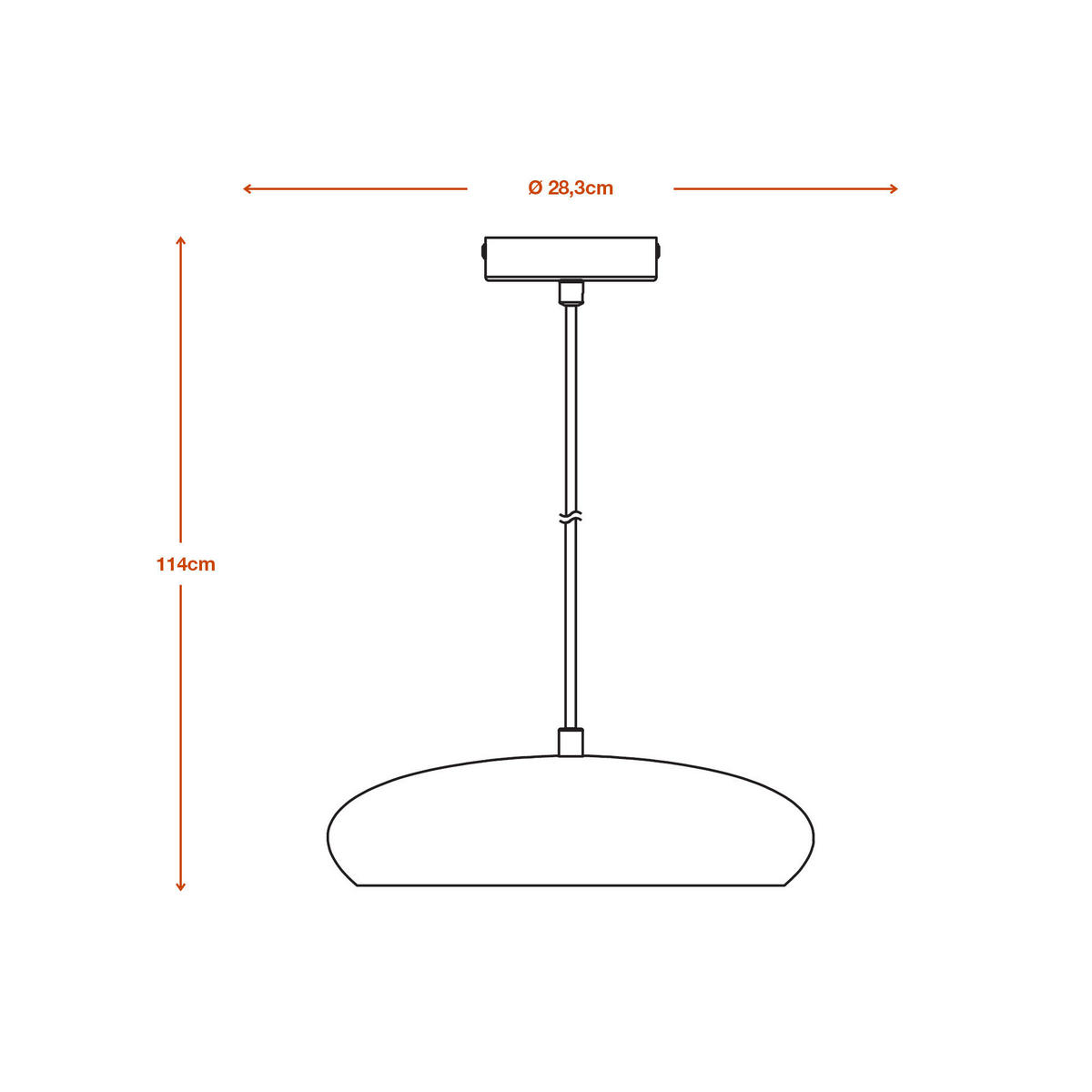 PENDELLEUCHTE 28,3/114 cm   - Weiß, Design, Stein/Metall (28,3/114cm) - Ledvance