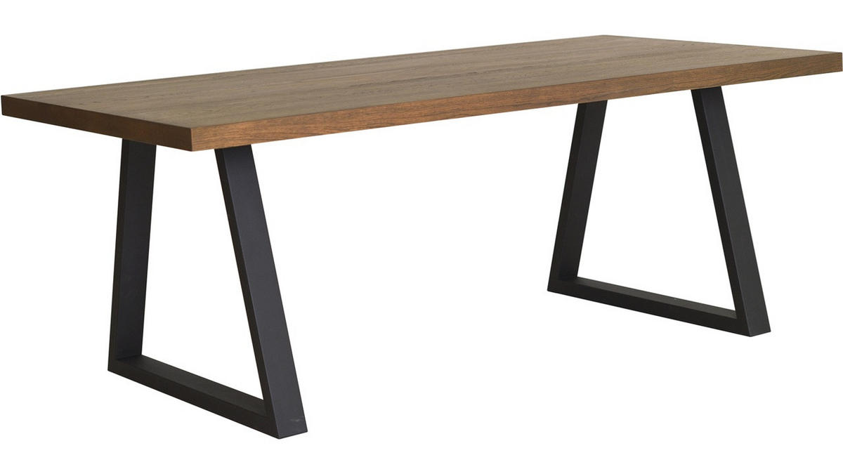 MATBORD i trä, metall 200/100/75 cm   - brun/svart, Design, metall/trä (200/100/75cm) - Best Price