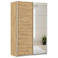 SCHWEBETÜRENSCHRANK  in Eiche Artisan  - Alufarben/Eiche Artisan, KONVENTIONELL, Glas/Holzwerkstoff (136/210/62cm) - Xora