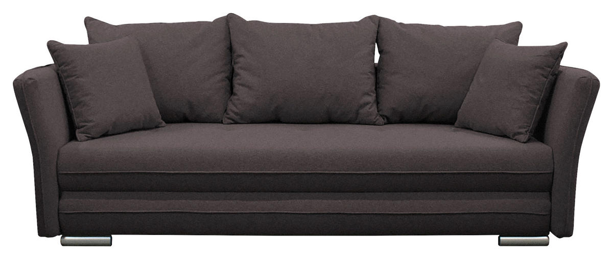 SCHLAFSOFA  mit Webstoff Dunkelbraun  - Dunkelbraun/Silberfarben, Design, Kunststoff/Textil (235/83/106cm) - MID.YOU