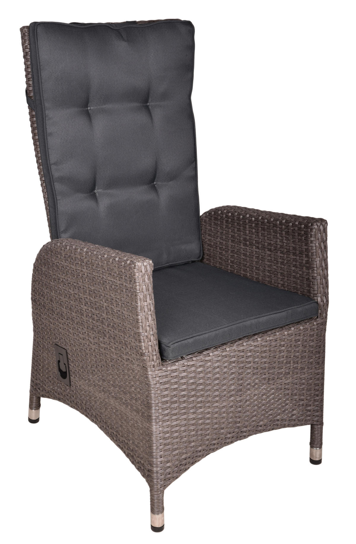 GARTENSTUHL-SET Metall, Kunststoff, Textil Silberfarben, Dunkelgrau  - Dunkelgrau/Silberfarben, Basics, Kunststoff/Textil (68/109/60cm) - Gardenson