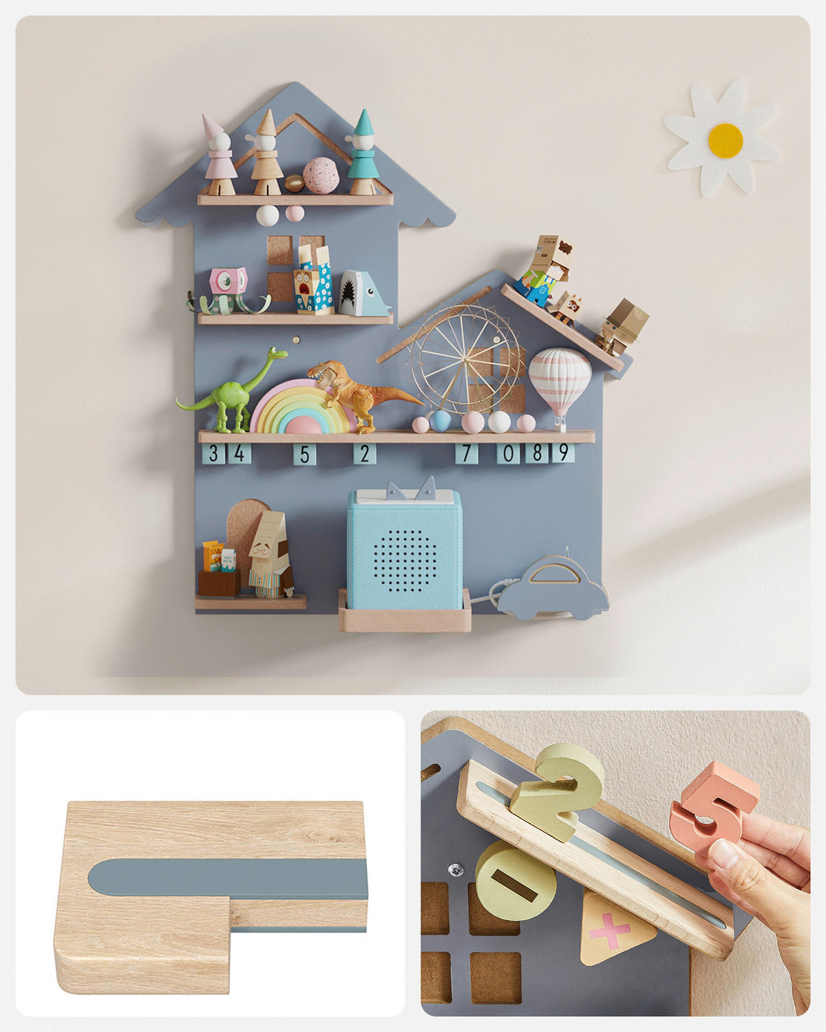 KINDERREGAL 55,6/59,7/17,9 cm  - Grau, MODERN, Holz/Holzwerkstoff (55,6/59,7/17,9cm) - MID.YOU