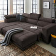 ECKSOFA  in Mikrofaser Braun  207/301 cm  - Schwarz/Braun, Design, Textil/Metall (207/301cm) - Xora