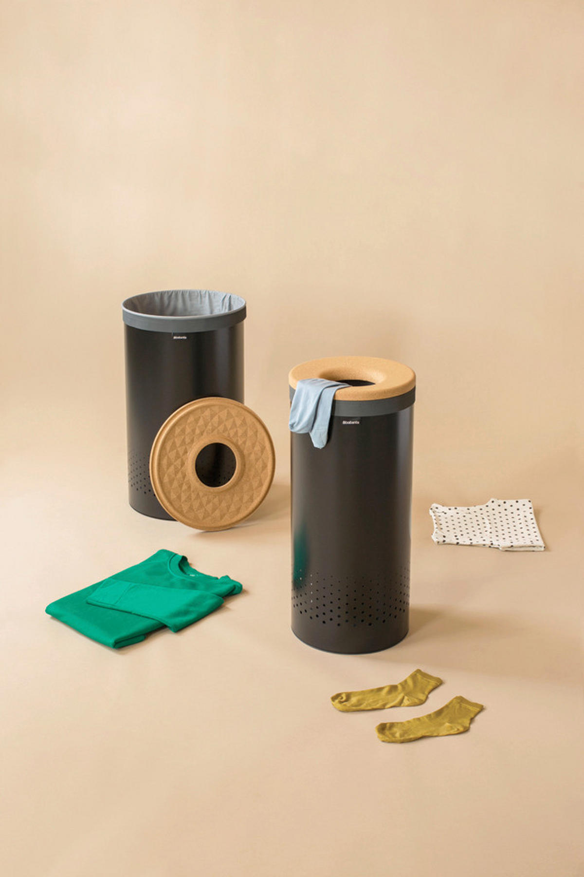 ZBIRALNIK PERILA - črna, Basics, kovina/les (38/63.5/38cm) - Brabantia