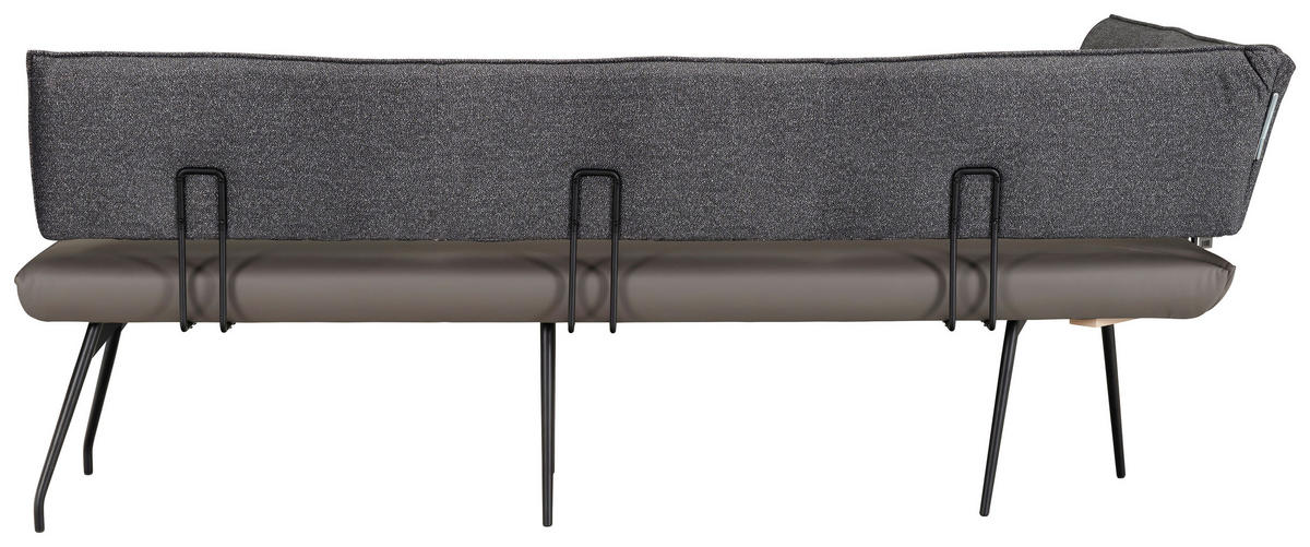 ECKBANK 175/245 cm Mikrofaser Anthrazit, Grau, Schwarz   - Anthrazit/Schwarz, Design, Textil/Metall (175/245cm) - Moderano