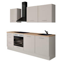 KÜCHENLEERBLOCK 230 cm   in Magnolie  - Edelstahlfarben/Eichefarben, Design, Holzwerkstoff/Metall (230cm) - Impuls