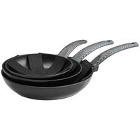 PFANNENSET Aluminium 3-teilig  - Schwarz, Trend, Metall (48/26,5/13,5cm)