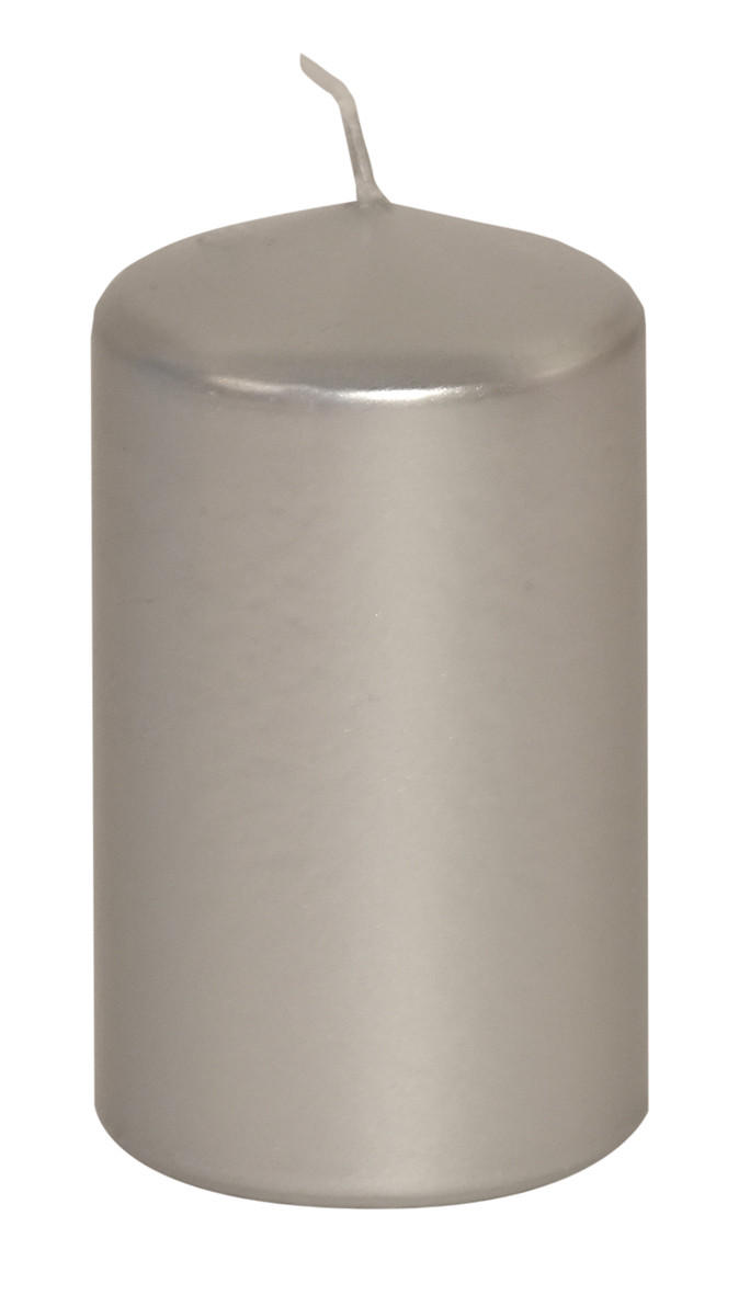 STUMPENKERZE 5,7/10 cm  - Silberfarben, KONVENTIONELL (5,7/10cm) - Steinhart