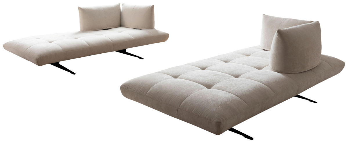 ECKSOFA Sofaschmiede in Mikrofaser Creme  345/230 cm  - Creme/Schwarz, Design, Textil (345/230cm) - Moderano