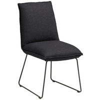 STUHL  Stoff-/Lederauswahl Webstoff  - Anthrazit/Graphitfarben, Design, Textil/Metall (52/85/66cm) - Cassando