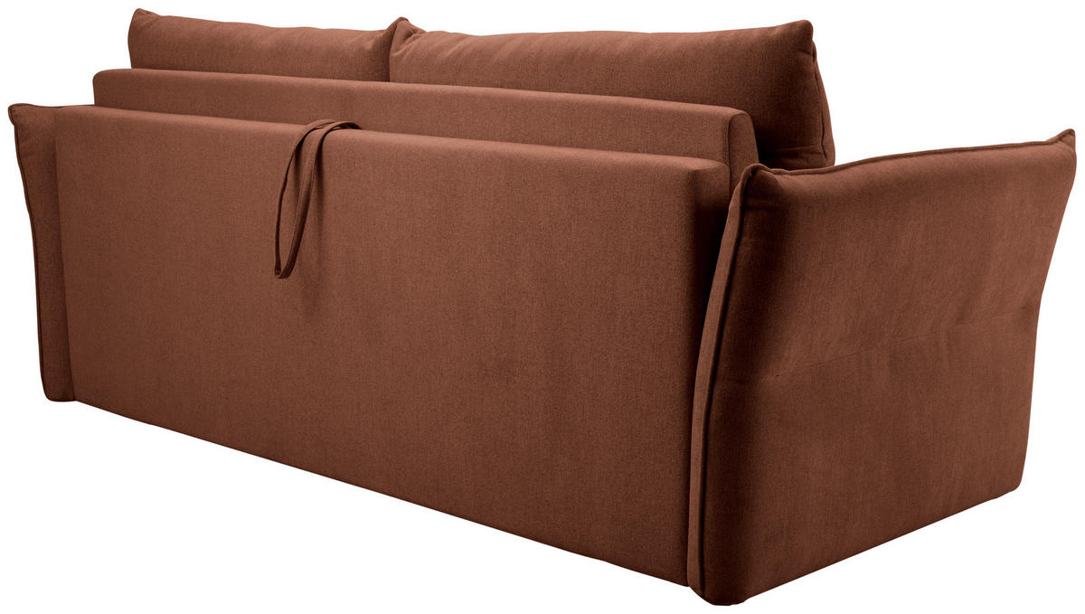 SCHLAFSOFA Webstoff Rostfarben  - Rostfarben/Schwarz, KONVENTIONELL, Kunststoff/Textil (220/89/104cm) - Carryhome