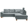 ECKSOFA in Cord Hellblau  - Naturfarben/Hellblau, Modern, Holz/Textil (274/206cm) - Livetastic