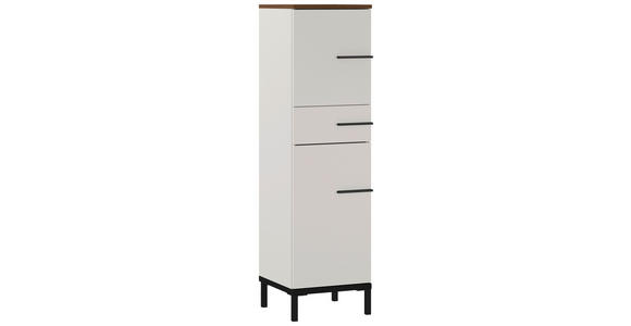 UNTERSCHRANK 34/123/34 cm - Kaschmir/Nussbaumfarben, MODERN, Holzwerkstoff/Metall (34/123/34cm) - Xora